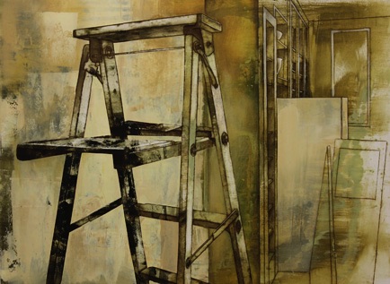 'ladder'
22 x 29.5
oil on paper on aluminum